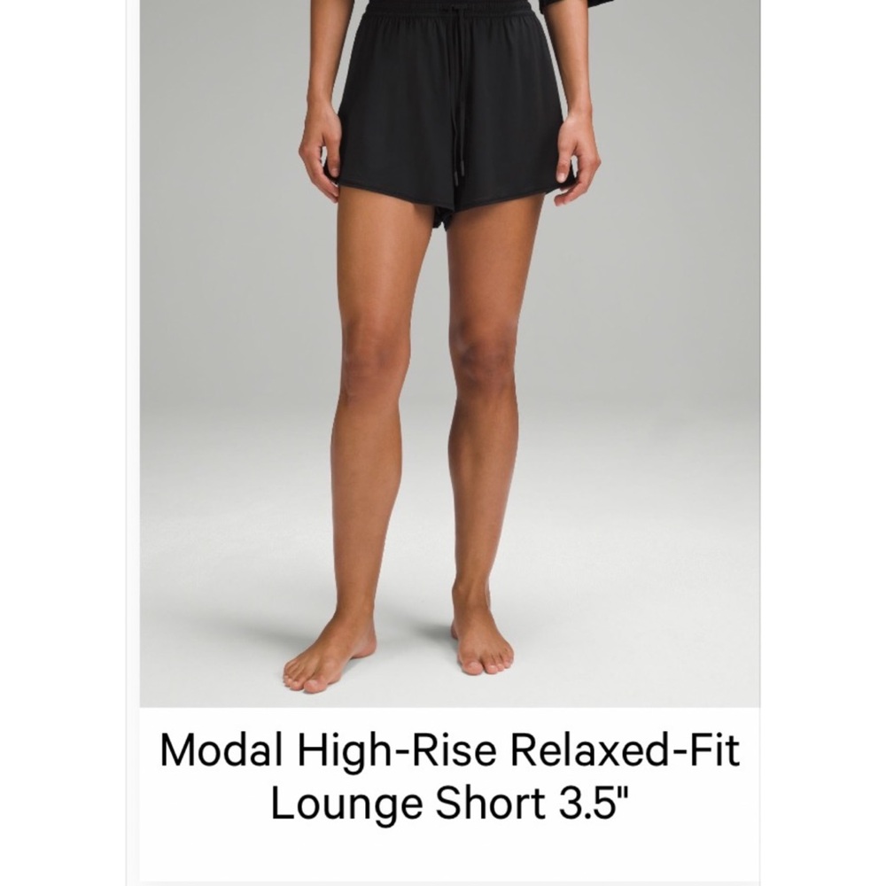 Lululemon Modal High-Rise Relaxed-Fit Lounge Shorts — Black